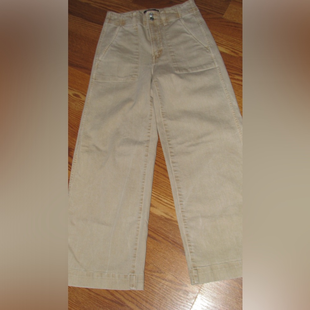 MISSES GAP WIDE LEG JEANS SIZE 0/25R SAGE GREEN